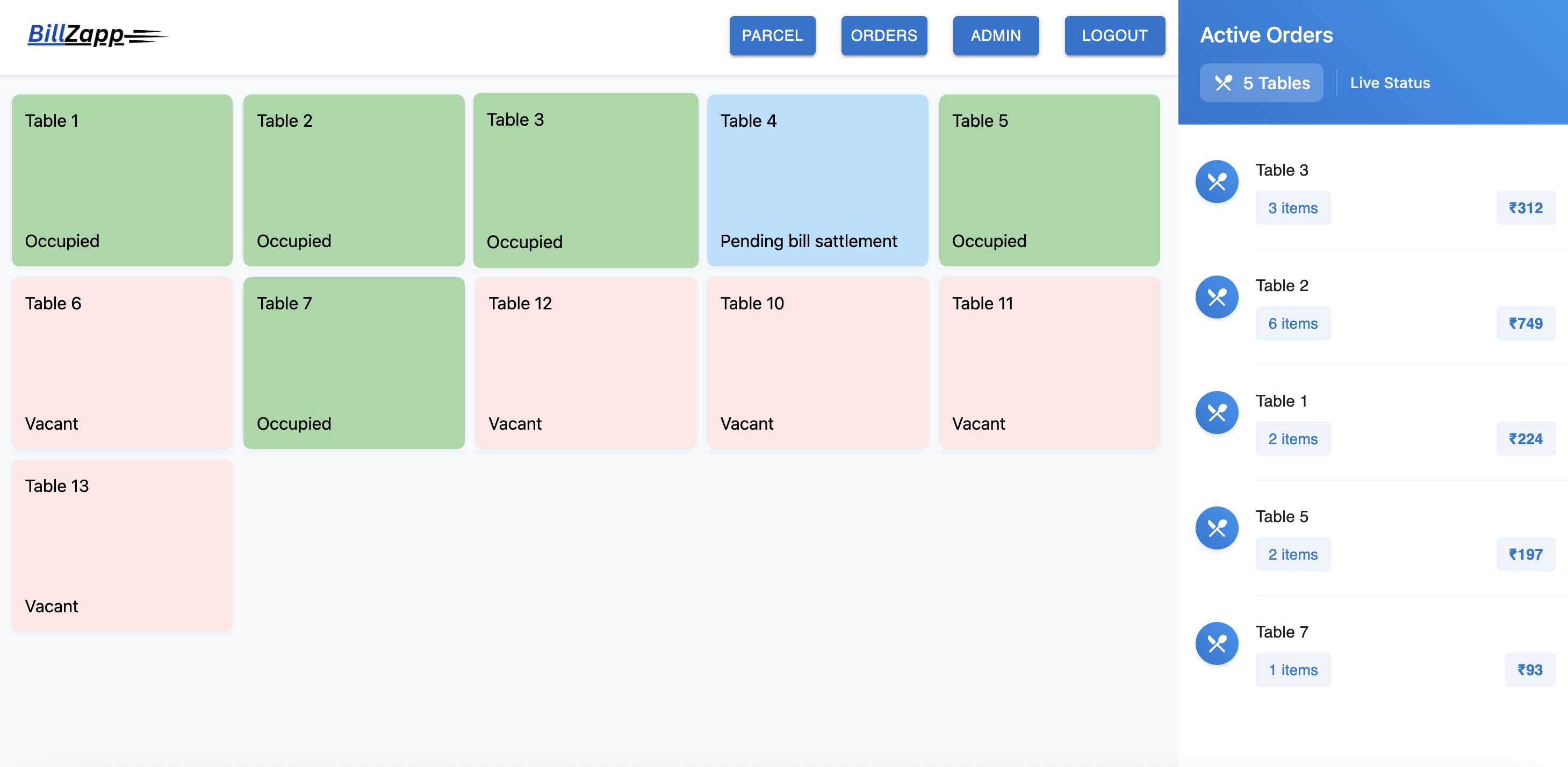 Desktop Restaurant Management Dashboard